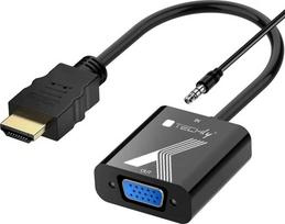Techly HDMI/VGA converter with audio 0.1m - Audio/multimedia - Digital/display/video