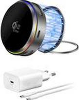 4smarts Qi2 25W / MagSafe Ladegerät-Set mit Kühlung, RGB -grau (541761)