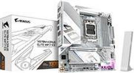 Gigabyte X870M AORUS ELITE WIFI7 ICE Mainboard ? Unterstützt AMD Ryzen 9000 CPUs, digitales 14+2+2-Phasen-VRM, bis zu 8200 Hz DDR5 (O.C), 1× PCIe 5.0 + 1× PCIe 4.0, Wi-Fi 7, 2.5-GbE-LAN, USB 4, AMD, Sockel AM5, AMD Ryzen 7000 Series, AMD Ryzen 8000