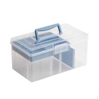Didelis Mahjong laikymo dėklas 11,4x6,3x5,7 colio su užrakinamu dangčiu, daugiafunkcis, nešiojamas, skirtas kauliukams mėlyna