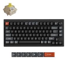 Belaidė žaidimų klaviatūra Keychron V1 Ultra Wireless V1U-D4 Silk POM Banana, Anglų (US), juoda sp.