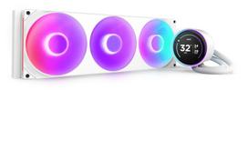 Vandens aušinimas - NZXT - RL-KR42E-W2 - Kraken Elite 420 RGB - 2.72 colių ekranas, pritaikomas RGB skydelis ir RGB ventiliatoriai - Baltas