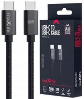 Maxlife kabel MXUC-12 USB-C - USB-C 2,0 m 60W czarny