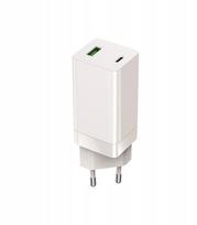 Setty ładowarka sieciowa GAN PD+QC USB + USB-C 65W LSI-02 biała JO