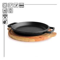 Ketaus keptuvė su mediniu padėklu "HoReCa" 24 cm