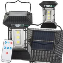 Saulės energijos LED lauko šviestuvas su judesio jutikliu ir pulteliu 60 LED COB