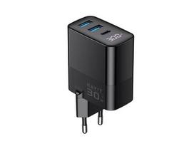 HAVIT UCLE001 EU - 30W GaN three-port charger, black