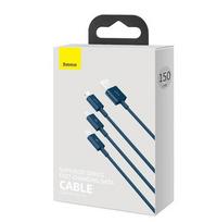 Baseus CAMLTYS-03 USB cable, 1.5 m, USB A to USB C/Micro-USB B/Lightning, Blue