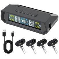 Automobilio apsaugos signalizacijos sistemos automobilio temperatūros ekrane 433,92 MHz jutiklis automobilio padangų slėgio stebėjimo sistema universali T17 USB / saulės TPMS Exterior