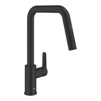 GROHE Start QuickFix plautuvės maišytuvas juodas matinis 306312430 su ištraukiamu dušu