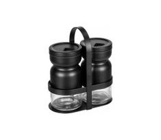WENKO 55081100 - Prieskonių rinkinys BLACK OUTDOOR KITCHEN 12x14,5 cm skaidrus/juodas