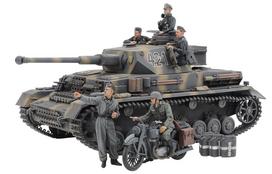 Tamiya Mastelio riboto leidimo vokiečių Panzer IV G ankstyvos gamybos transporto priemonė su pasiuntinio dviračiu rinkinys Rusijos frontui Plastikinis modelis 25209 1/35 pilka spalva