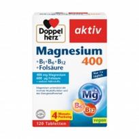 Doppelhertz Magnis 400+B1+B6+B12+Folio rūgštis 120 tablečių