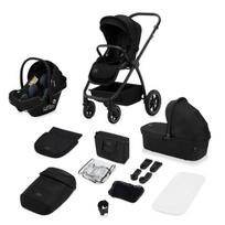 Vaikiškas vežimėlis 3in1 su automobiline kėdute Astrid i-Size, lopšys ir sportinė dalis iki 22 kg Lionelo Meril Black Onyx