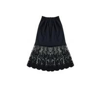 70cm Nėrinė Apatinė Suknelė Sijonukas Gėlių Pamušalas Sijonukas Moterims Saldus Saugos Sijonas Sijonukas Pavasaris Style2 Black
