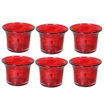 6 Votive Glass Tealight žvakidės rinkinys Stikliniai Votive Kalėdų papuošimai Namų stalo dekoravimui Restorano biuro kalėdinės dovanos