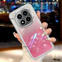 Blizgantis Bling Kameros Apsaugos Silikoninis Dėklas, skirtas Xiaomi Redmi Note 15 Pro Plus 15C 4G 5G, Minkštas Galinis Dangtelis Redmi note 15 Pro 5G juoda