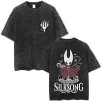 Washed Vintage Game Hollow Knight Graphic T Shirt Men Women High Quality Cotton Short Sleeve Casual Oversized T-shirts S