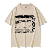 2025 System of A Down Toxicity Album Graphic Men Women Gothic Rock Oversized Streetwear Mens 90s Alternative Metal Tshirts S