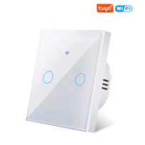 Šviesos jungiklis išmanusis, Wi-Fi, 2 mygtukų, baltas – Tuya / Smart Life, suderinamas su Alexa ir Google Assistant
