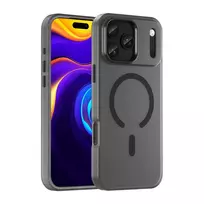 Dėklas Magnetic Abrasive skirtas Apple iPhone 17 Pro suderinamas su MagSafe – matinės juodos spalvos