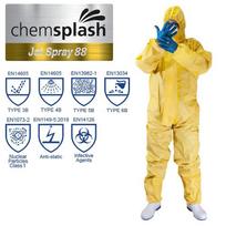 Chemikalams atsparus kombinezonas Jet Spray 88 2727, 3B/4B/5B/6B, geltona (1vnt)
