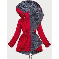 Dvipusė moteriška parka striukė raudona-pilka (xw581x)