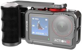 Metalinis apsauginis dėklas su „Puluz“ rankena, skirtas DJI Osmo Action 5 Pro / Action 4 / Action 3