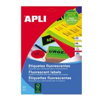 Etiketiniai lipdukai APLI, 99,1 x 67,7 mm, A4, 8 lipdukai lape, 20 lapų, geltonos