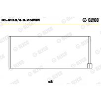 Švaistiklio didysis guolis (indėklas) GLYCO 01-4138/4 0.25mm