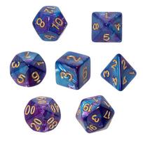 REBEL RPG Dice Set - Two Color - Blue and Purple
