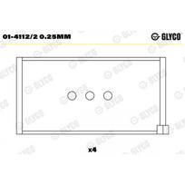 Švaistiklio didysis guolis (indėklas) GLYCO 01-4112/2 0.25mm