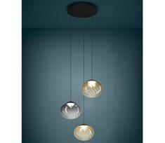 Eglo 390481 - LED reguliuojama liustra ant laido PANTOJA 3xLED/5,8W/230V smėlinė/dūminė + su nuotolinio valdymo pultu