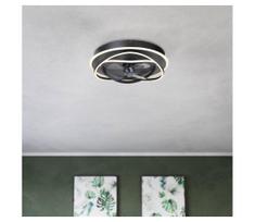 Eglo 35146 - Dimeriuojamas LED lubų ventiliatorius NAMORI 4xLED/9W/230V, skersmuo 50 cm, juodas + su nuotoliniu pulteliu