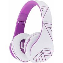 Słuchawki PowerLocus P2 bezprzewodowe Bluetooth/microSD/radio FM biało-fioletowe | PL255097 | 5060726255097