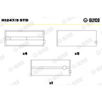 Alkūninio veleno pagrindiniai guoliai GLYCO H1247/5 STD