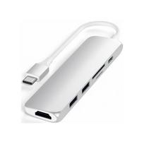 Satechi 6-in-1 USB-C Slim Multiport USB-C (USB-C, 2x USB-A, 4K HDMI, micro/SD card reader) (Black) | ST-P6SK | 810086361793