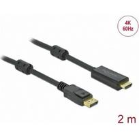 Adapter AV Delock Cable Active DisplayPort 1.2 to HDMI Cable 4K 60 Hz 2 m - Black | 85956 | 4043619859566