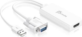 Adapter USB j5create JDA214 USB-C - HDMI + VGA White  (JDA214-N) | JDA214-N | 4712795080964