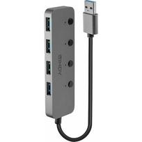 Lindy Hub USB 3.0 LINDY On/Off es 4 Port szary | 43309 | 4002888433099