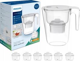 Dzbanek filtrujący Philips Philips AWP2933WHT6/58 biały + filtry 6 szt. | AWP2933WHT6/58 | 4895244607285