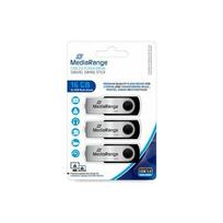 Pendrive MediaRange MediaRange MR910-3 pamięć USB 16GB USB Typu-A 2.0 Black, Silver | MR910-3 | 4260459619376