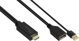 Adapter AV Alcasa Alcasa HDMI-AD22 adapter kablowy 0,3 m HDMI Typu A (Standard) DisplayPort Black | HDMI-AD22 | 4014619603404