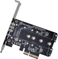 SilverStone Silverstone SST-ECM27 M.2/SATA Adapterkarte, PCIe 4.0, 1x M-Key, 2x SATA 6G - Low Profile | SST-ECM27 | 4710679815107