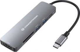 Adapter AV Conceptronic CONCEPTRONIC Dock USB-C->HDMI,USB3.0/2.0,SD/TF,100WPD0.12mgr | DONN11G | 4015867230879
