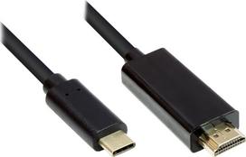 Adapter AV Alcasa Alcasa GC-M0100 adapter kablowy 1 m HDMI Typu A (Standard) USB Type-C Black | GC-M0100 | 4014619366583