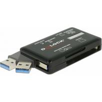 Delock Card Reader SuperSpeed USB Typ-A (3.2 Gen 1) 5Gbps, 6 gniazda kart | 91758 | 4043619917587