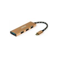 Roline Koncentrator GOLD USB 3.2 Gen 1, 4 porty, kabel połączeniowy typu C | 14.02.5049 | 7630049621350