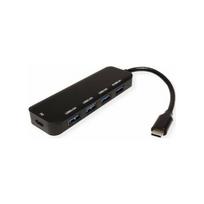 Value VALUE Hub USB 3.2 Gen 1, 4-portowy, kabel połączeniowy typu C, z 1 portem PD | 14.99.5038 | 7630049617711