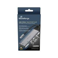 MediaRange MediaRange -C 5 in 1 Multiport Adapter, silber | MRCS511 | 4260664876069